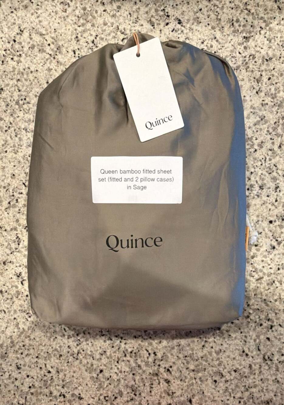 Quince Queen Bamboo Fitted Sheet Set in Sage